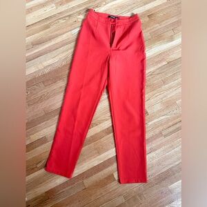 Missguided Orange Mid Rise Skinny Trouser Pants